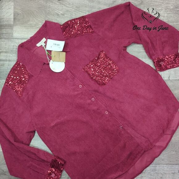 Umgee Sequin Button Front Jacket Size 1XL - Picture 2 of 6